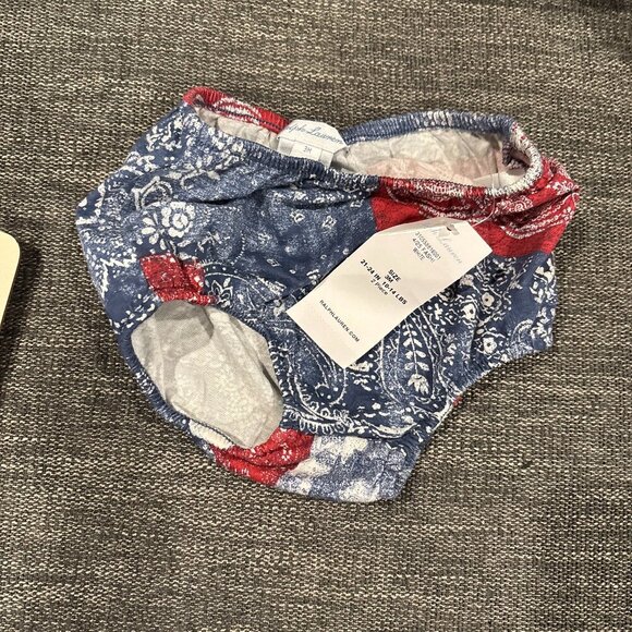 Adorable Ralph Lauren American Flag & Paisley Print Dress with Diaper Cover -nwt - Picture 3 of 3